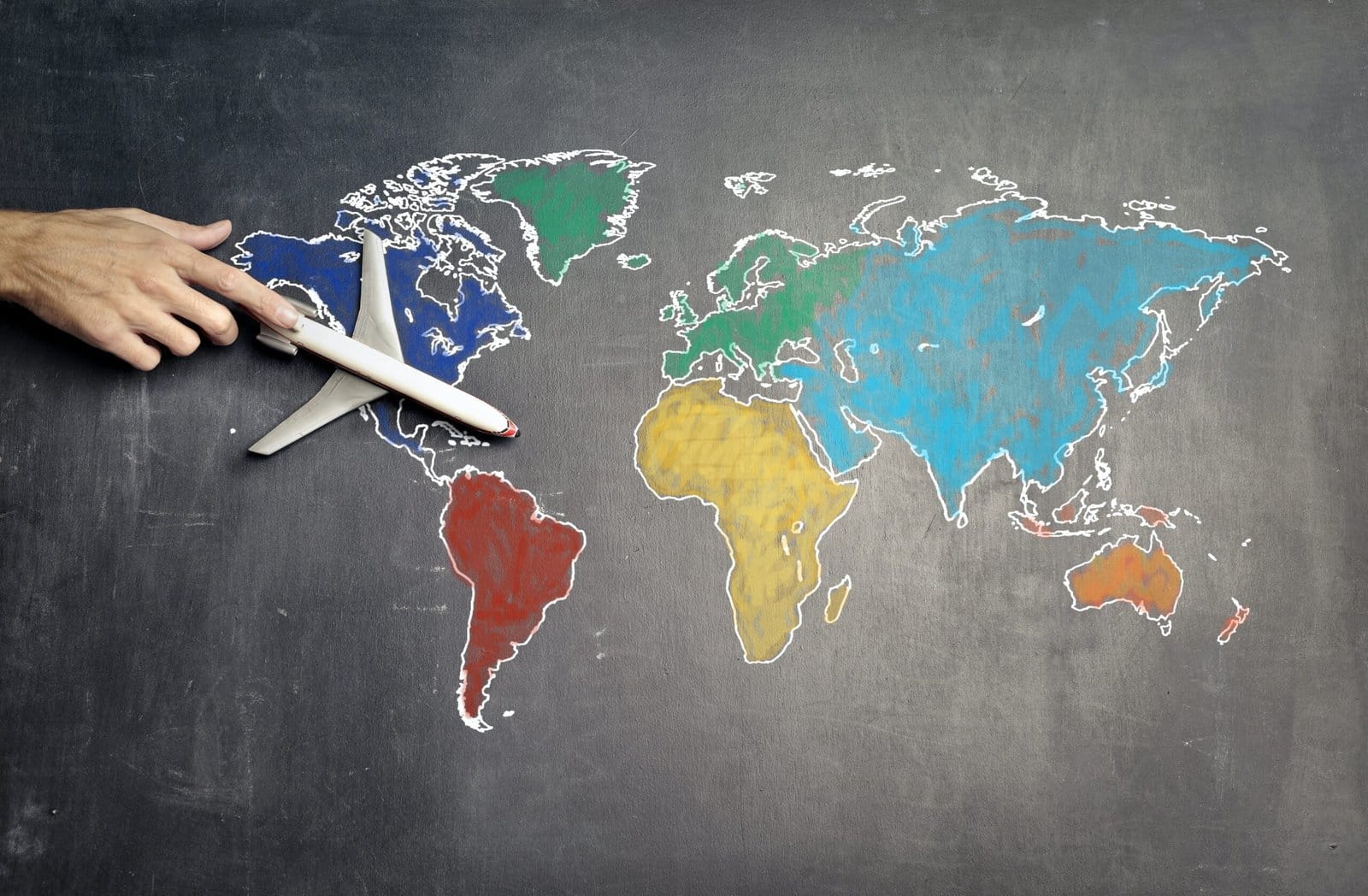 Small Aero Plane Toy In World Map